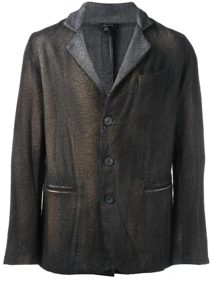 Avant Toi Three Button Blazer, Men's, Size: Small, Brown, Virgin Wool/cotton/polyamide