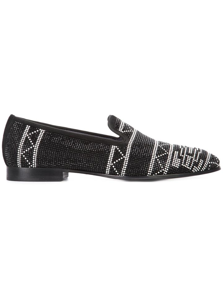 Louis Leeman Crystal Loafers - Black