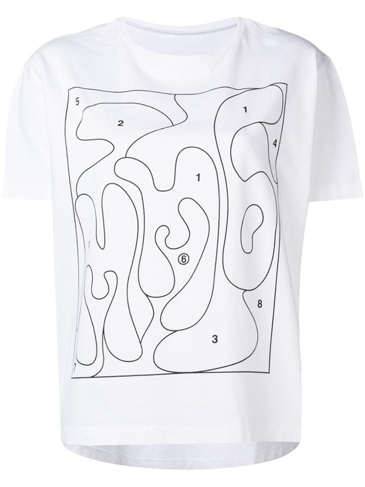 Mm6 Maison Margiela White Puzzle T-shirt