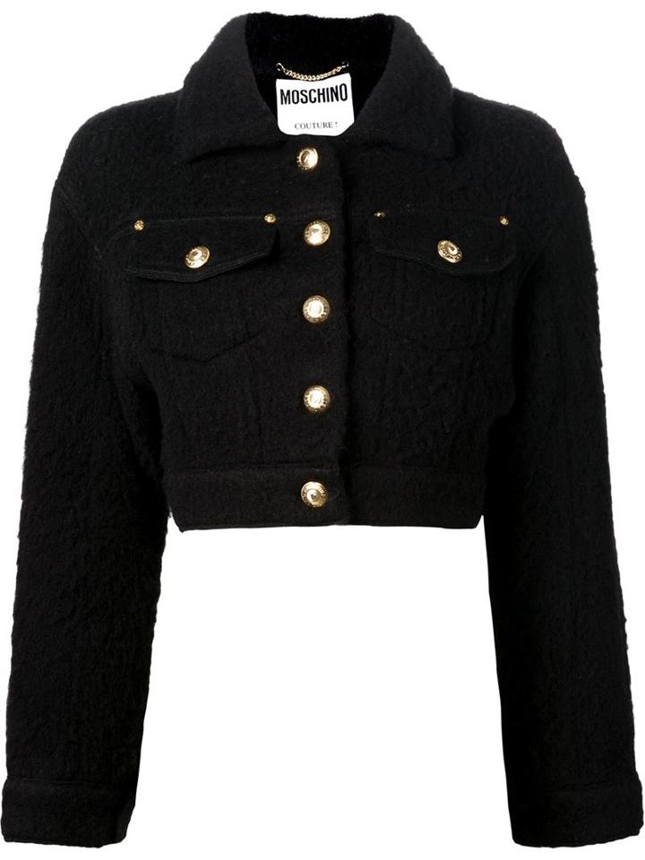 Moschino Cropped Felted Jacket