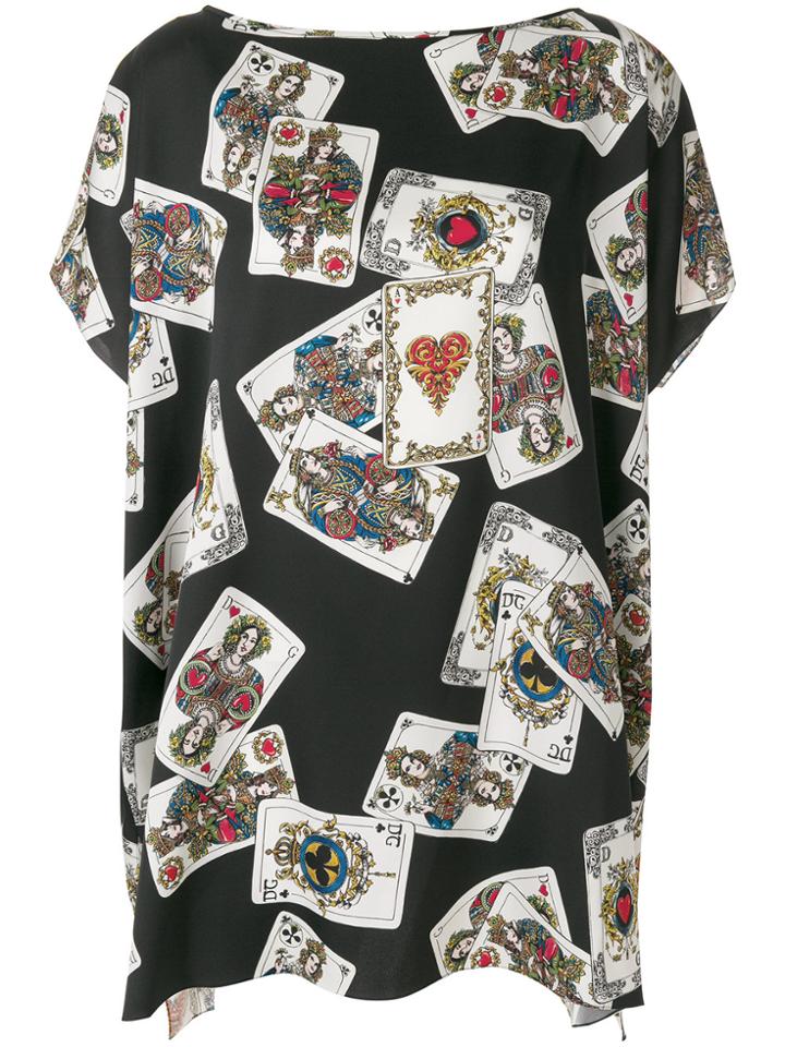 Dolce & Gabbana Playing Cards Oversized T-shirt - Black