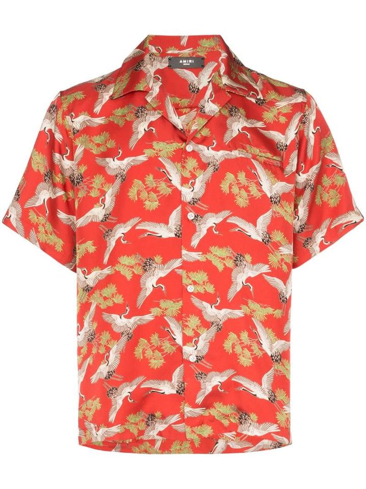 Amiri Crane Print Shirt - Red