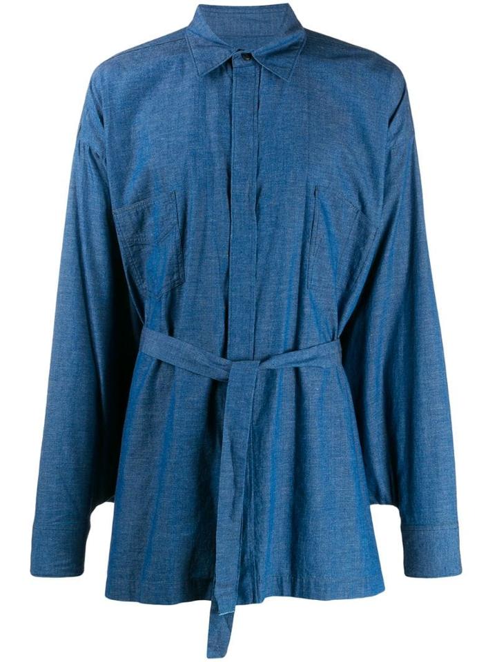 Fumito Ganryu Belted Shirt - Blue