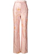 Haider Ackermann Floral-embroidered Jacquard Trousers - Pink