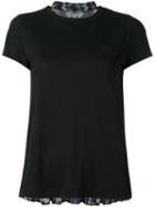 Sacai - Pleated Back T-shirt - Women - Linen/flax/polyester - 1, Black, Linen/flax/polyester