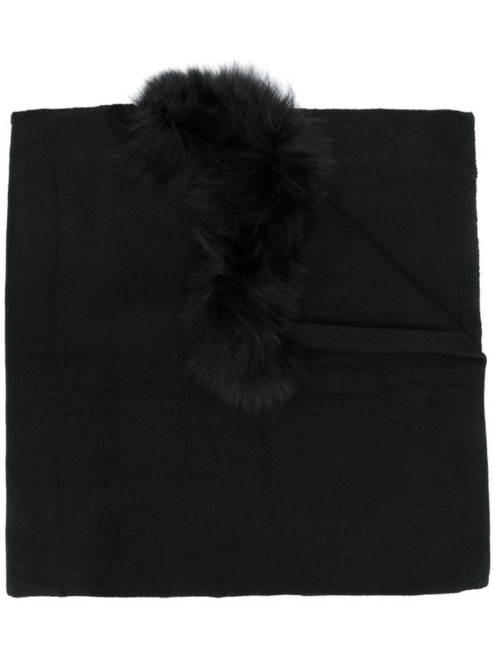 Charlotte Simone Short-length Knitted Shawl - Black