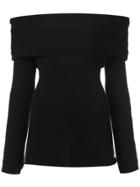 Rosetta Getty Off-shoulder Knitted Top - Black