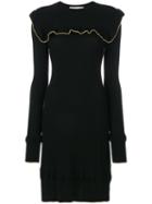 Philosophy Di Lorenzo Serafini - Ruffled Bib Dress - Women - Virgin Wool - 40, Black, Virgin Wool