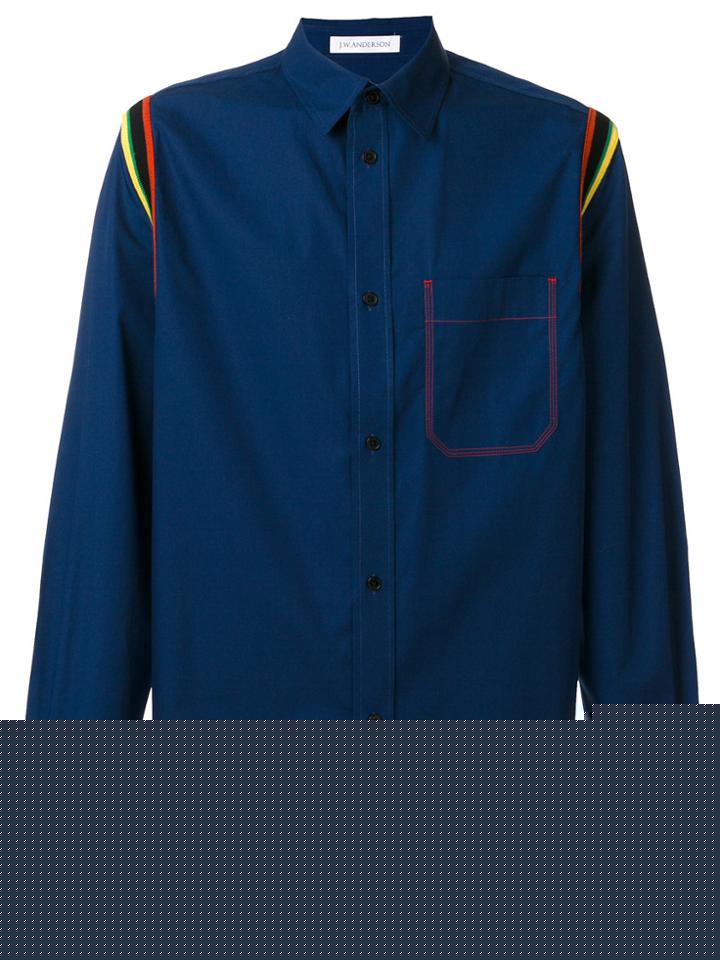 Lanvin Evolutive Cranes Slim Shirt - Blue