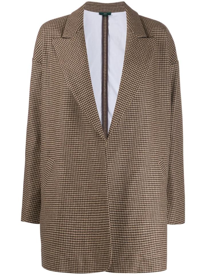 Jejia Houndstooth Print Blazer - Neutrals