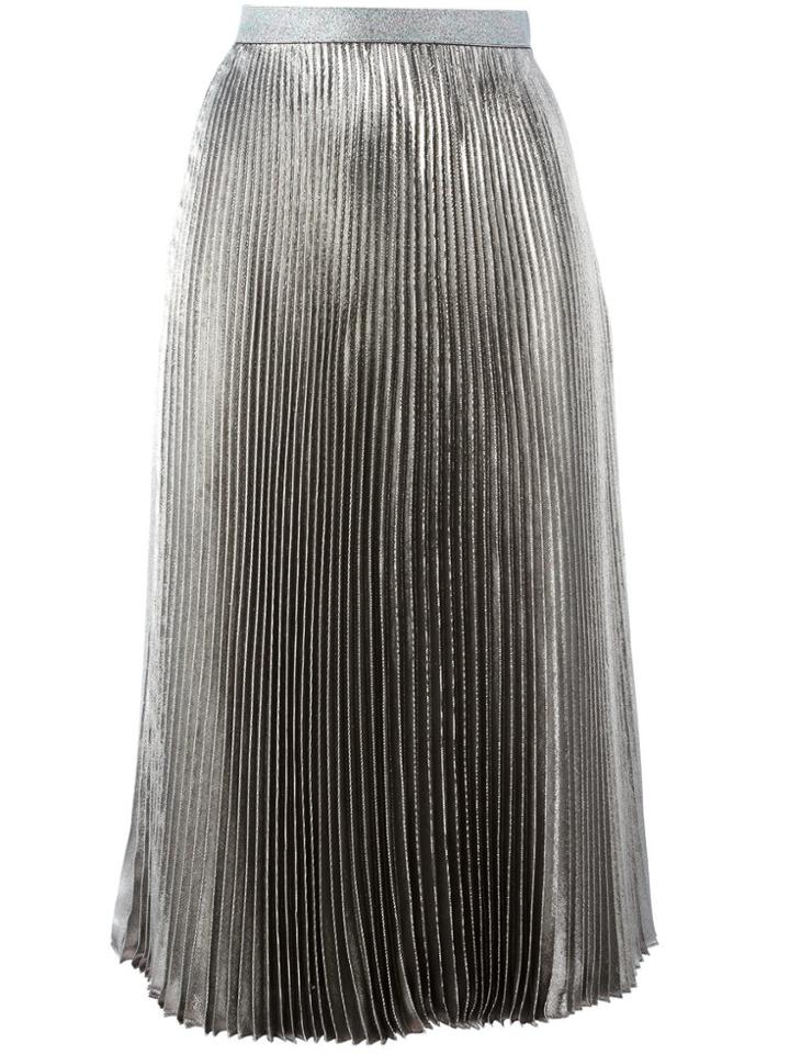 Christopher Kane Lamé Pleated Skirt - Metallic