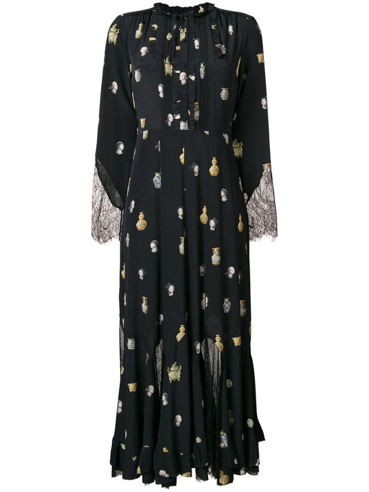 Mcq Alexander Mcqueen Flared Long Dress - Black