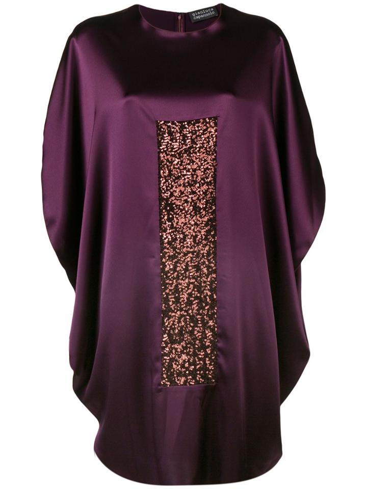 Gianluca Capannolo Batwing Sleeves Short Dress - Pink & Purple