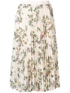 Semicouture Wilmer Floral Pleated Skirt - Nude & Neutrals