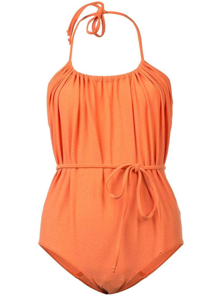Lisa Marie Fernandez Waist-tied Halterneck Swimsuit - Yellow