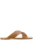 Miu Miu Crisscross Strap Sandals - Brown