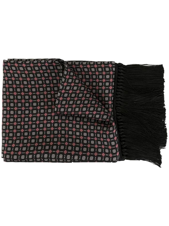 Dolce & Gabbana Fringes Printed Scarf - Black