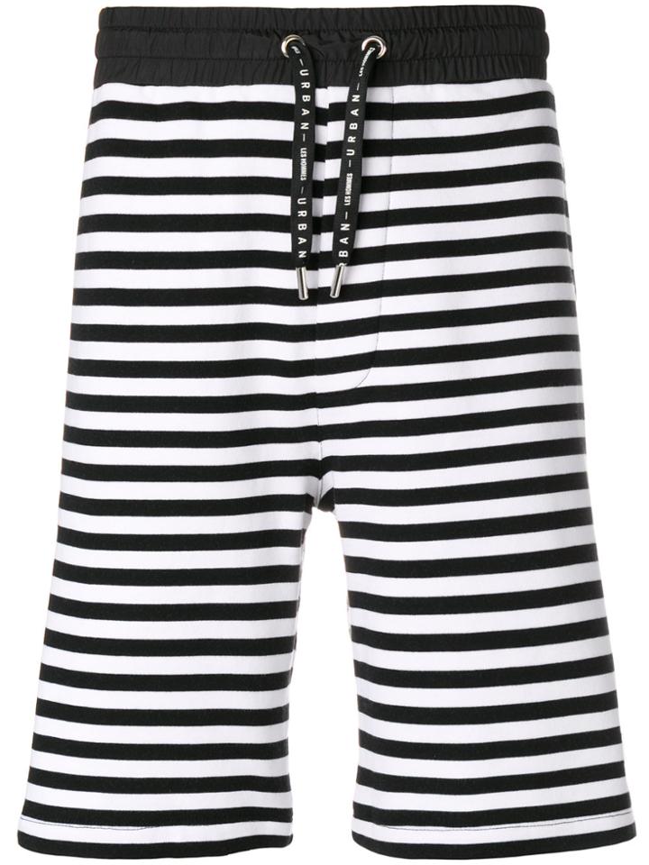 Les Hommes Striped Track Shorts - White