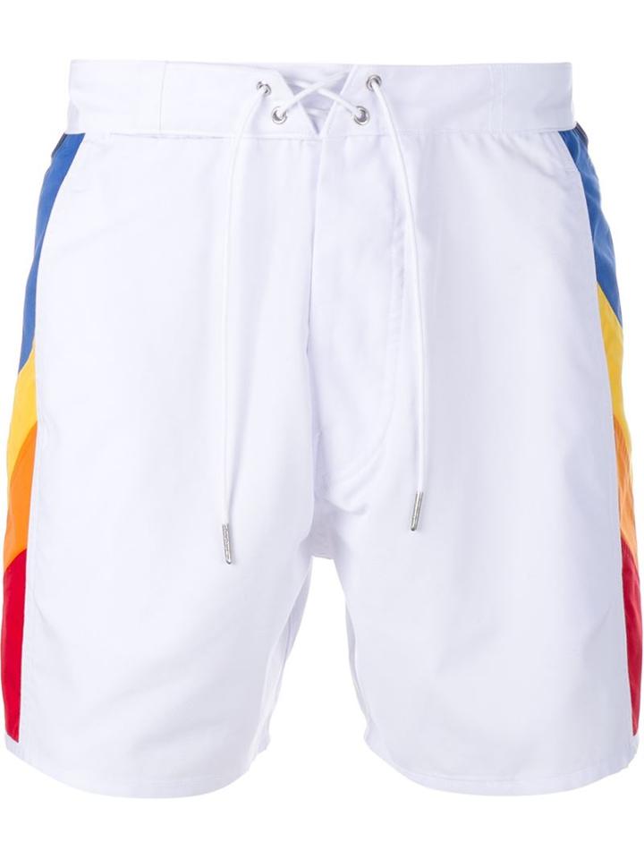 Saint Laurent Swimming Trunks With Rainbow Side Panels