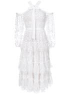Needle & Thread Embroidered Lace Dress - White