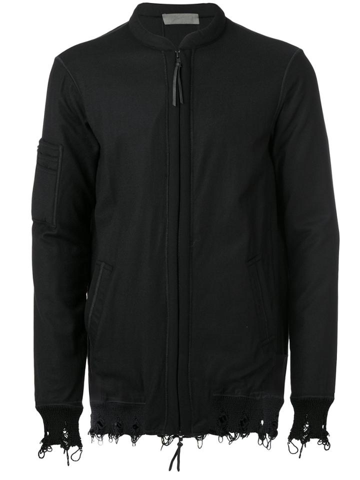 Di Liborio Distressed Hem Bomber - Black