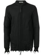 Di Liborio Distressed Hem Bomber - Black