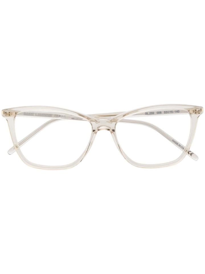Saint Laurent Eyewear Sl259 Cat-eye Frame Glasses - Neutrals