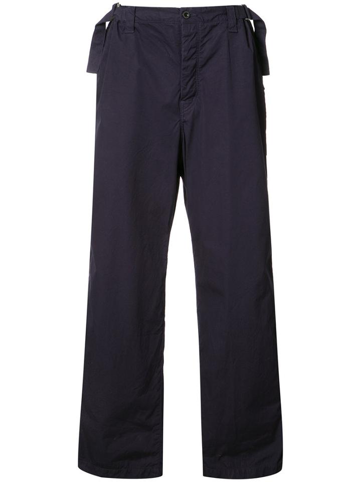 Sacai Flared Leg Trousers, Men's, Size: 1, Blue, Cotton