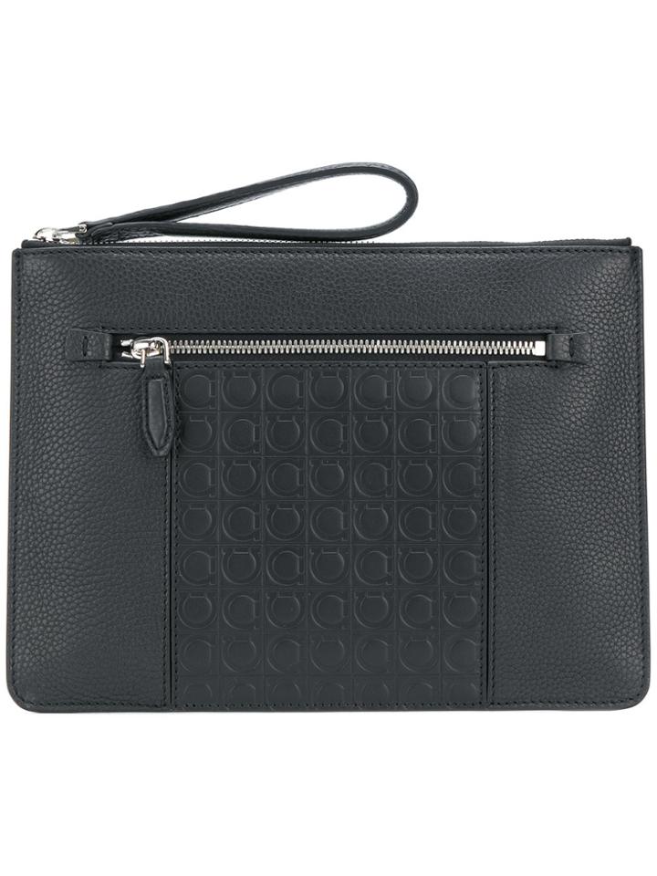 Salvatore Ferragamo Logo Embossed Pouch - Black
