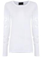 Andrea Bogosian Cut Out Longsleeves T-shirt - White