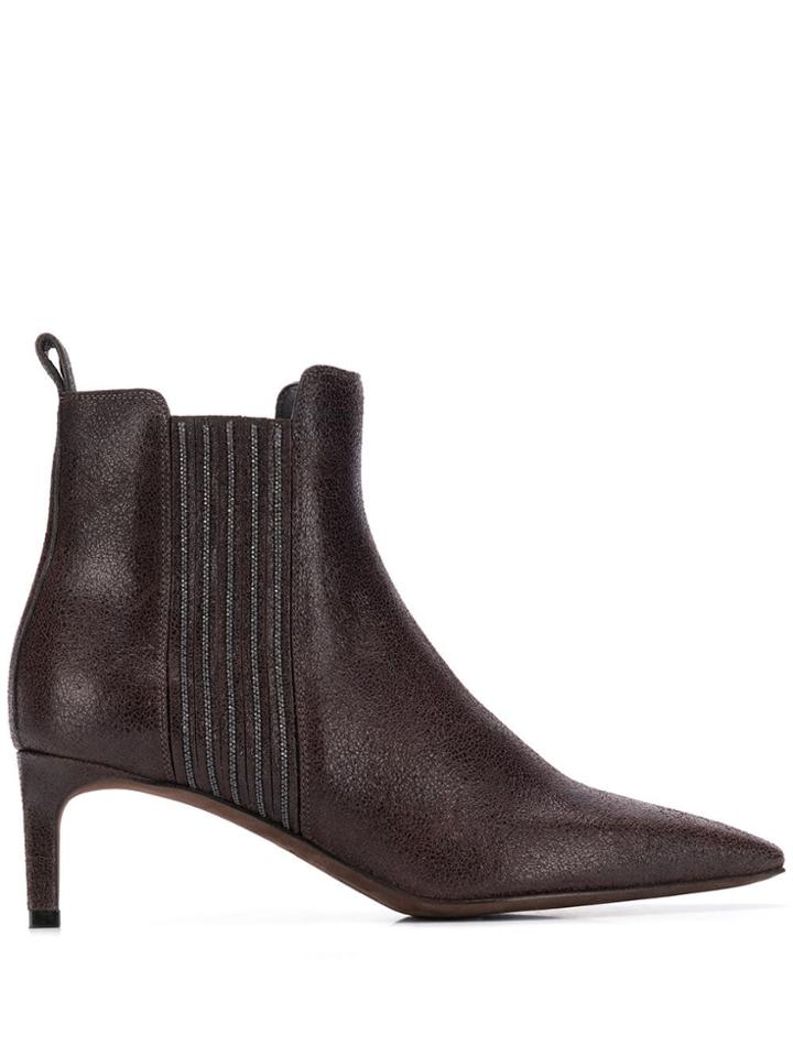 Brunello Cucinelli Textured Ankle Boots - Brown