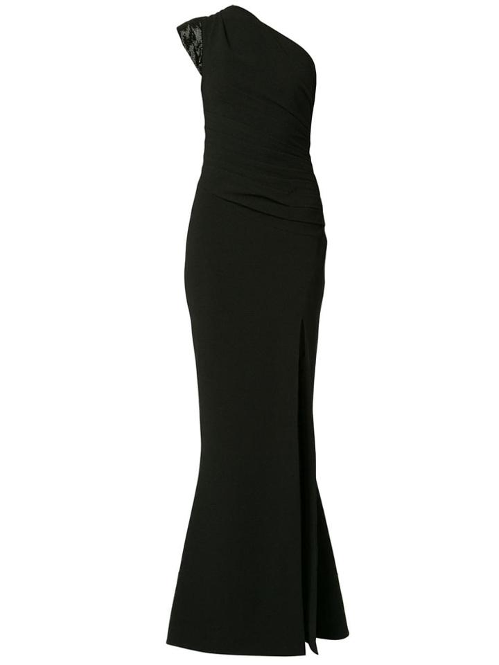 Rachel Gilbert Sachi Ruched Gown - Black