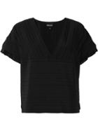 Just Cavalli Pleated V-neck Boxy Top