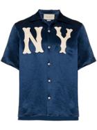 Gucci Gg Ny Yankees Bowling Shirt - Blue
