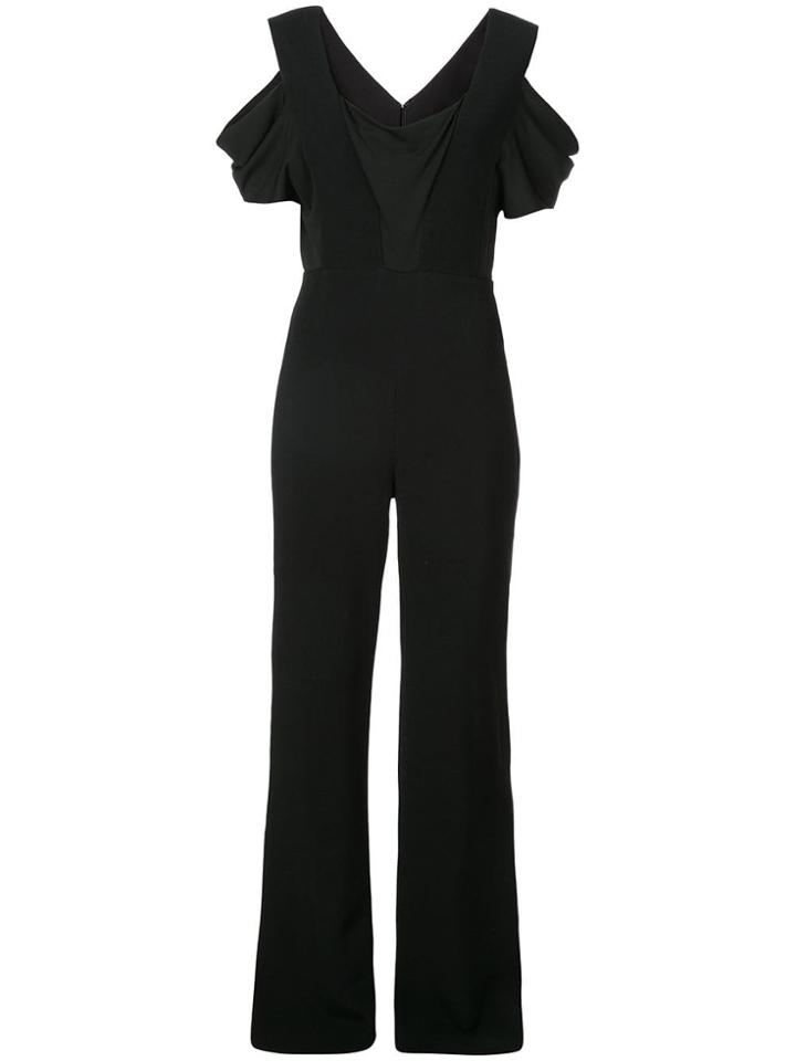 Cushnie Ruffle Flared Jumpsuit - Black