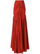 Maticevski Draped Maxi Skirt - Yellow & Orange
