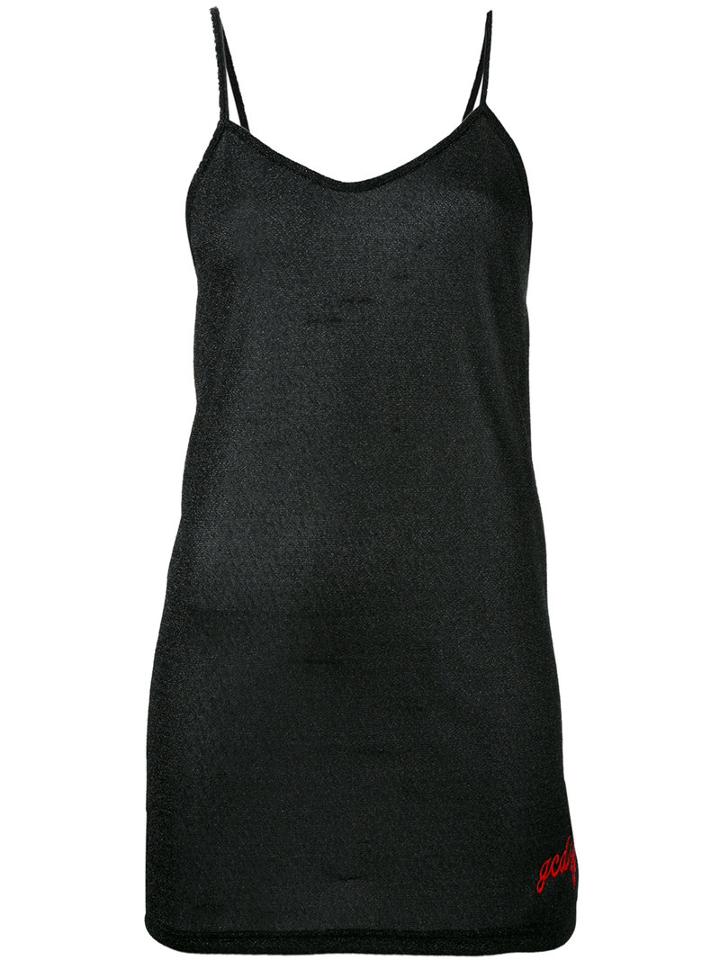 Gcds - V-neck Camisole - Women - Polyamide/polyester - M, Women's, Black, Polyamide/polyester