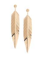 Cadar 18kt Yellow Gold Large Feather Drop Earrings