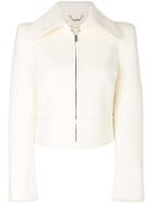 Chloé Exaggerated Collar Cropped Jacket - Nude & Neutrals