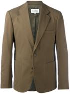 Maison Margiela Button Front Blazer, Men's, Size: 48, Green, Cotton/viscose
