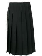 Comme Des Garçons Frayed Waist Pleated Skirt - Black
