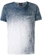 Avant Toi Paint Effect T-shirt, Men's, Size: Large, Blue, Cotton