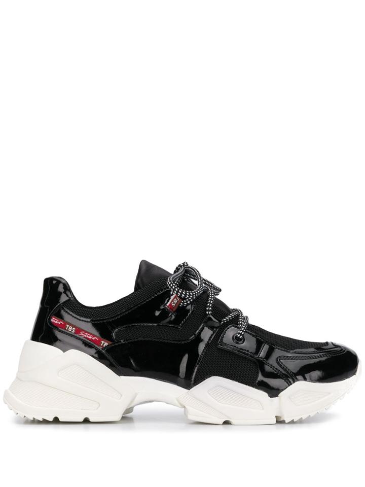 Tosca Blu Patent Chunky Low Top Sneakers - Black
