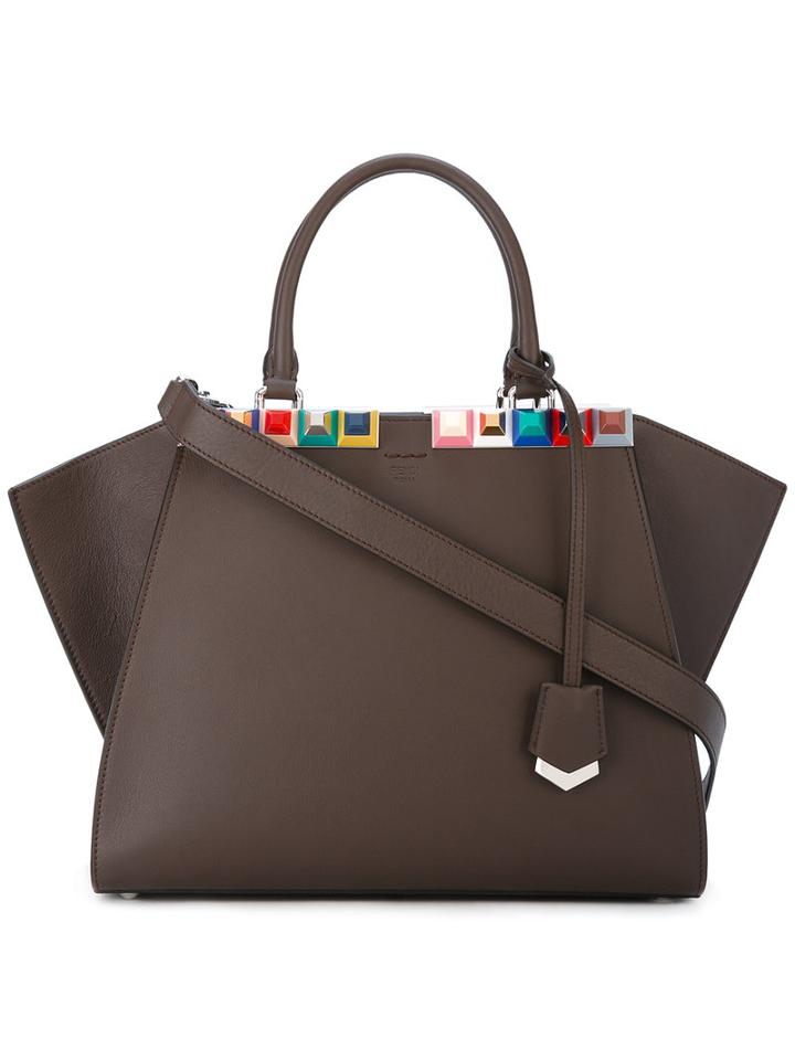 Fendi 3jours Tote, Women's, Brown, Calf Leather