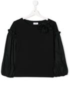 Monnalisa Ballon-sleeved Blouse - Black