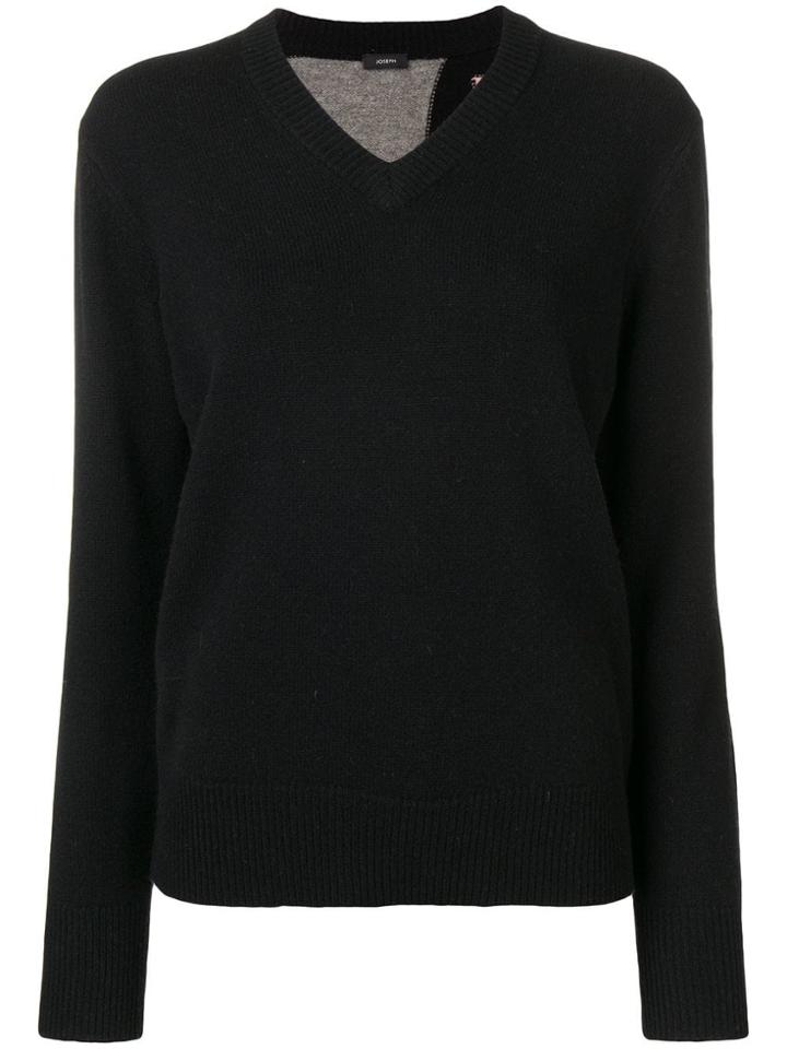 Joseph Contrast Back Jumper - Black