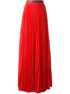 Christopher Kane Pleated Maxi Skirt, Women's, Size: 12, Red, Polyester/spandex/elastane/acetate/silk