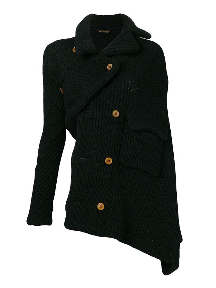 Comme Des Garçons Vintage 2002's Twisted Cardigan - Black