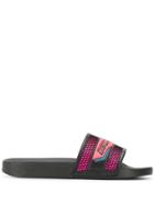 Dsquared2 Logo Print Slide Sandals - Black