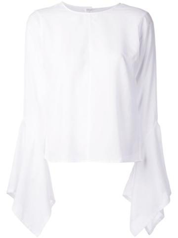 Lamarck - Pleated Sleeves Top - Women - Cotton/polyester/triacetate - 1, Women's, White, Cotton/polyester/triacetate
